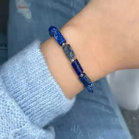 Lapis Lazuli Doğal Taş Kapsül Bileklik
