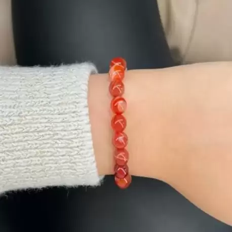 Akik Bileklik Açık Kahve Klasik Model