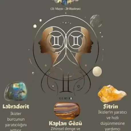 İkizler Burcu Zodyak Doğal Taş Bileklik