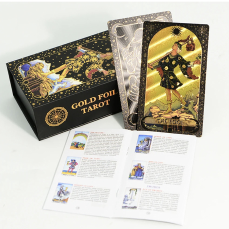 Gold foil siyah-gold tarot
