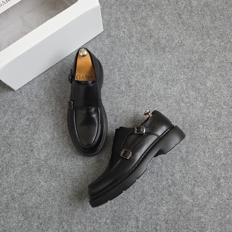 yeni siyah çift toka - hakiki deri loafer