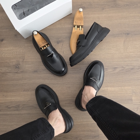Endülüs 06 -Siyah Hakiki deri loafer