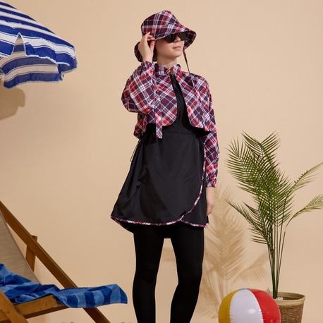 Kadın Tesettür Mayo 5'li Set Yarım Kapama Fermuarlı. 1.599,00 TL