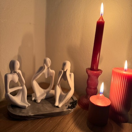 3'lü Düşünen Biblo ve Tepsi Set