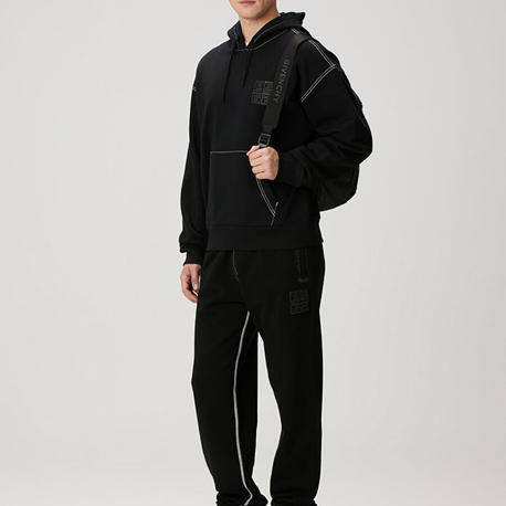 Givench Siyah Logo Detaylı Hoodie Eşofman Takımı