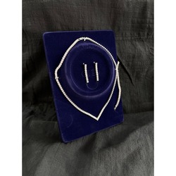 Gümüş Renk Zircon Işıltı Seti