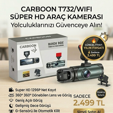 3 Kameralı araç içi Kamera