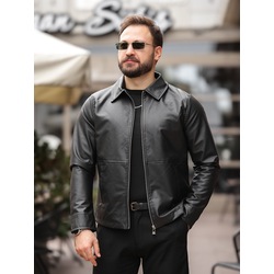Basic Fermuarlı Deri Ceket