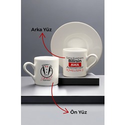 Kişiye Özel Damat Porselen Fincan Takımı İsme ve Nişan Gününe Özel Fincan Takımı