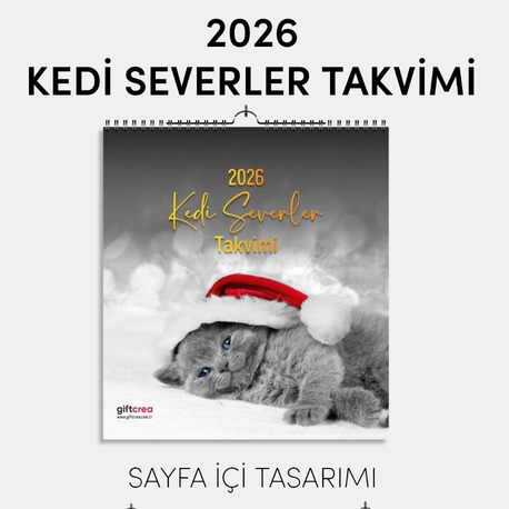 2025 Yeni Yıl Kedi Severler Takvimi - Masa ve Duvar Tipi, Hayvan Sever Takvimi