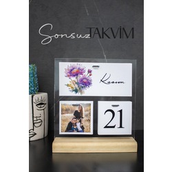 Kişiselleştirilebilir Sonsuz Takvim Pleksi Hediyelik ,Fotoğraflı Sonsuz Takvim Seti