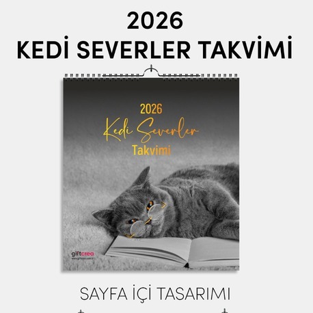 2025 Yeni Yıl Kedi Severler Takvimi - Masa ve Duvar Tipi, Hayvan Sever Takvimi