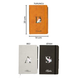 Kişiye Özel Lastikli Termo Deri Çizgili Defter Set , İsme Özel Kişiselleştirilebilir Hediye