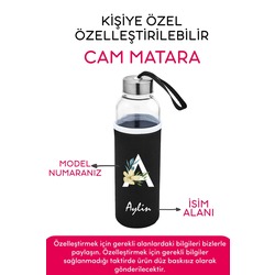Kişiye Özel Kılıflı Cam Matara , Özelleştirilebilir Kılıflı Cam Matara 470 ML Borosilikat