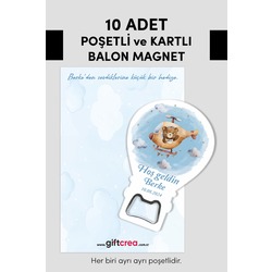 Kişiye Özel Açacaklı Balon Magnet – Sevimli Dostlar Serisi (6 Farklı Erkek Model Seçenekli)