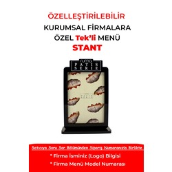 Özelleştirilebilir Çift Taraflı Pleksi Masa Üstü Menü Standı – Kurumsal Firmalara Özel