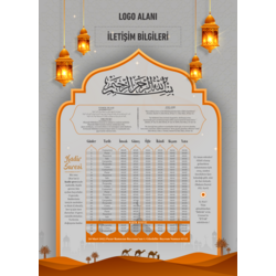 Ramazan İmsakiyesi 2025, Özelleştirilebilir Kurumsal İmsakiye - Dijital Baskılı İmsakiye