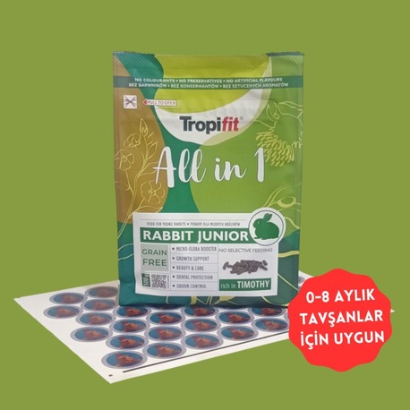 Tropifit All In 1 Rabbit Junior Pelet Yem (500 Gr) – Yavru Tavşan Yemi (0–8 Ay)