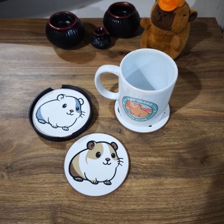 Ginepig Paşa Signature Bardak Altlığı Seti (4’lü + Standlı)