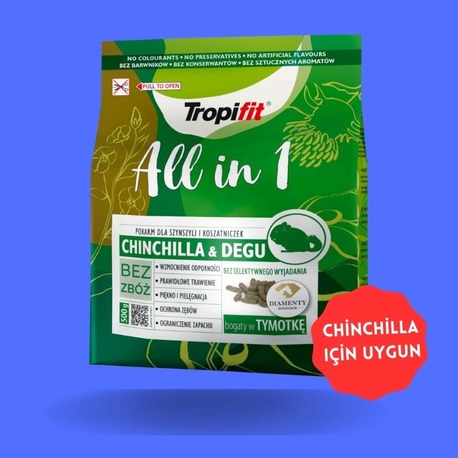 Tropifit All In 1 CHİNCHİLLA&DEGU Pelet Yem (500 Gr)