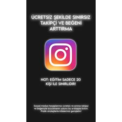 ÜCRETSİZ ŞEKİLDE SINIRSIZ TAKİPÇİ VE BEĞENİ ARTTIRMA