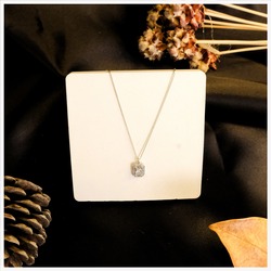 Silver Zirkon Çerçeve Minimal Baget Taş Luxury Kolye