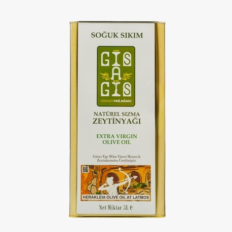 5 Litre Gisagis Zeytinyağı - 0,1 Asidite, Erken Hasat, Soğuk Sıkım