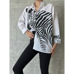 zebra desenli gömlek