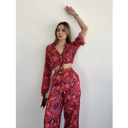 crop pantolon takım