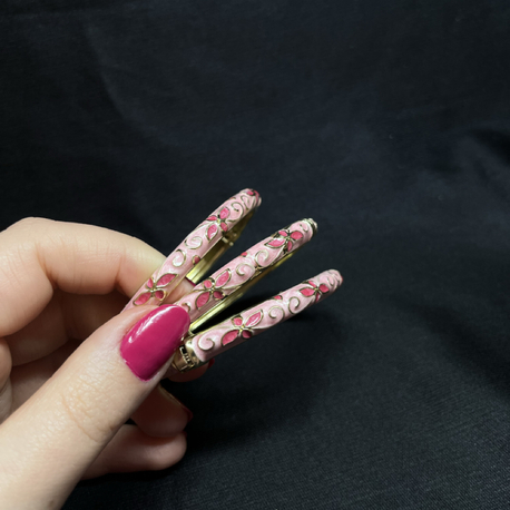 Mineli (Pembe) Gold Kelepçe Bileklik