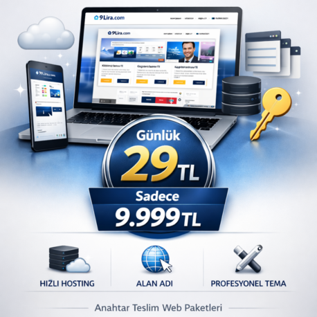 %100 Özgün Tasarım! Her Şey Dahil Web Sitesi 9.999 TL (1+1 Yıl Hediye)