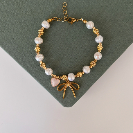 Ribbon Pearl İnci Bileklik 