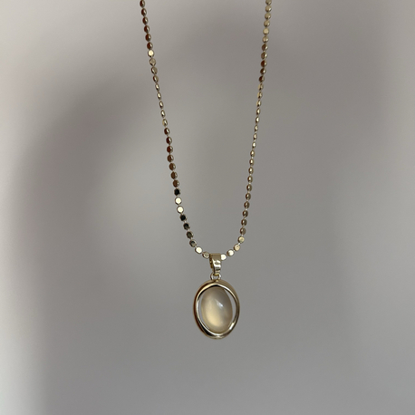 Gold Sakura Taş Kolye | Çelik 