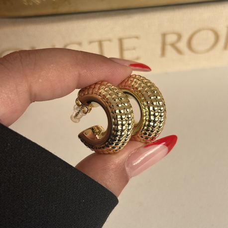Gold Desen Halka Küpe | Xuping 