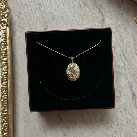 Gold Oval Kolye | Çelik 
