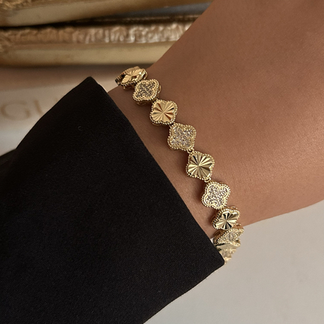 Gold Yonca Bileklik | VİP 