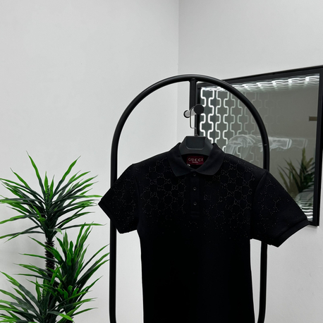 YENI SEZON-GUCCİ TAŞ DETAYLI POLO YAKA