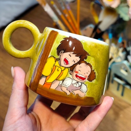Komşum Totoro Satsuki & Mei El Yapımı Seramik Kupa