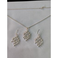 Kişniş Kare Telkari Set 925 Ayar El yapımı 