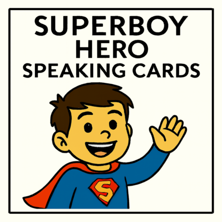SUPERHERO BOY SPEAKING CARDS