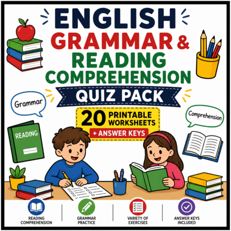 ENGLISH GRAMMAR & READING COMPREHENSION QUIZ PACK