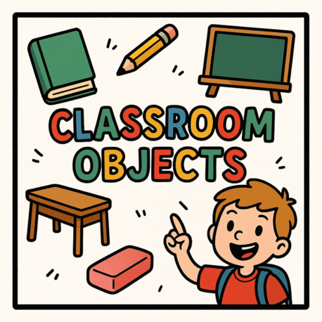 CLASSROOM OBJECTS FLASHCARD SET