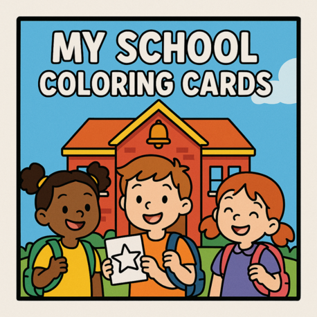 MY SCHOOL COLORING CARDS