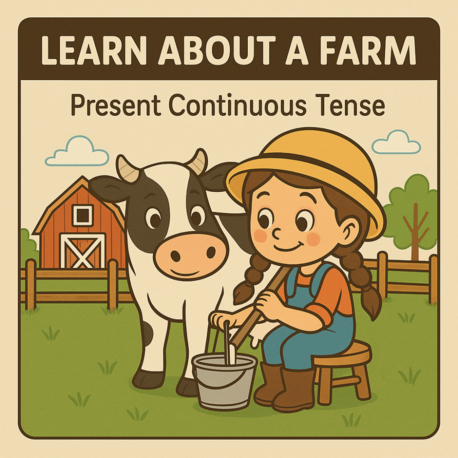 LEARN ABOUT A FARM-PRESENT CONTINUOUS TENSE ACTIVITIES