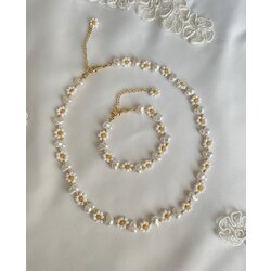 İncili Papatya Kolye ve Bileklik