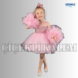 PONPONLU ELBİSE / PEMBE