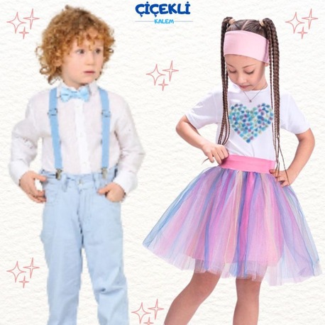 DİGİTAL BASKILI TÜTÜ ETEK / LASELİ BADİ 