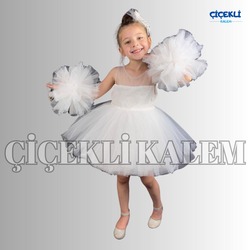 PONPONLU ELBİSE / BEYAZ