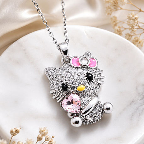 HELLO KITTY GÜMÜŞ KOLYE ÇELİK
