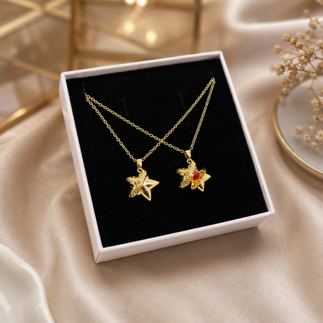 İÇİ AÇILABİLİR GOLD YILDIZ KOLYE 